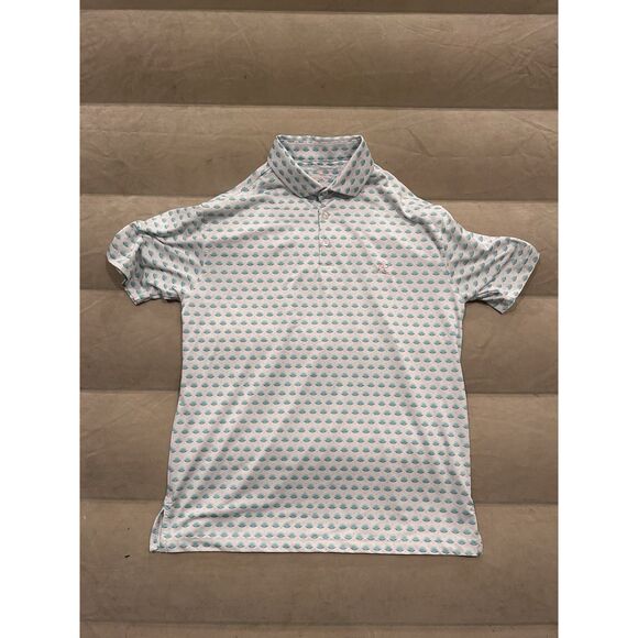 Rhoback Mens Medium The Agave Tequilla Print Pattern Golf Polo Shirt Multicolor - Picture 1 of 7